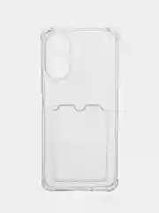 Прозрачный чехол противоударный Xiaomi Redmi 13C / Сяоми Редми 13С прозрачный, с карманом для карты