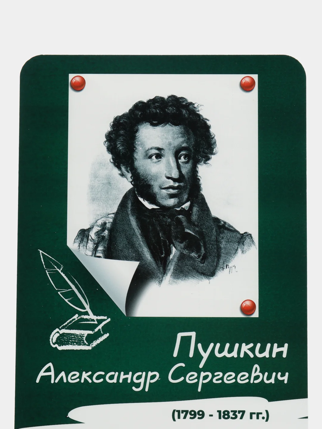 Комплект стендов Русские писатели, цвет зеленый, набор 8 шт
