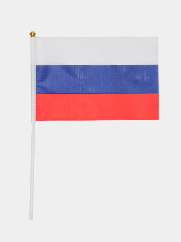 Флаг России, 14 х 21 см, шток 30 см