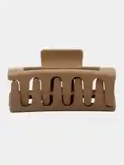 Кремовый краб-заколка для волос каучуковый, 4,5х2,5 см