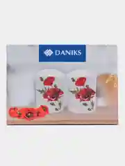 Набор для специй доломит, 2 шт, 5.6х5.6х8 см, Daniks, Алый мак