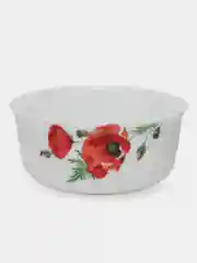 Салатник стеклокерамика, кругл, 3 шт, с крышками, Алый мак, Daniks