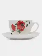 Набор чайный керамика, 2 пр, 1 перс, 280 мл, Daniks, Алый мак, подар уп