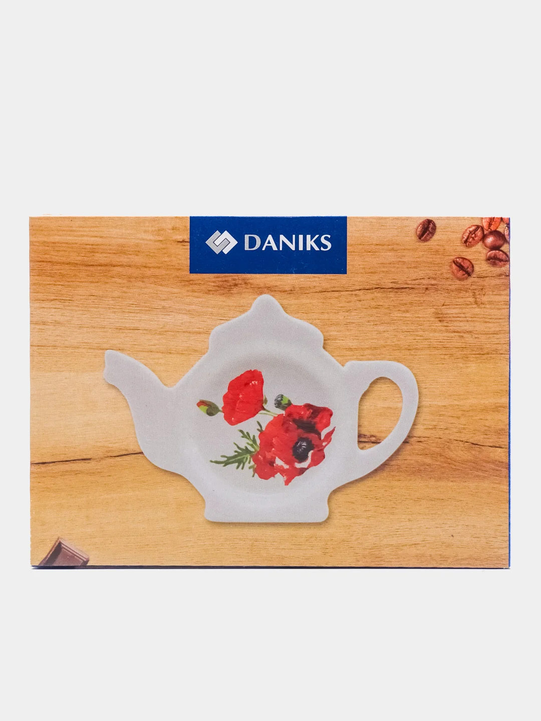 Подставка для чайных пакетиков, доломит, фигурная, 12х8.4 см, Daniks, Алый мак