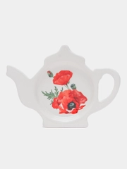 Подставка для чайных пакетиков, доломит, фигурная, 12х8.4 см, Daniks, Алый мак