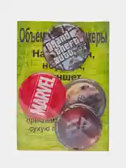 Алый 3d Стикеры на гаджеты, 4шт