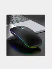 Черный беспроводная мышка компьютерная с подсветкой RGB (7 цветов) Bluetooth