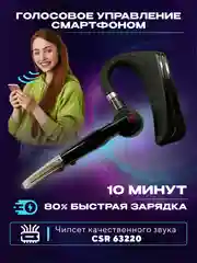 Черный гарнитура наушник беспроводная HSP-B3 PRO Dual Mic, русский язык, Bluetooth v5.0