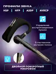 Серый гарнитура наушник беспроводная HSP-B3 PRO Dual Mic, русский язык, Bluetooth v5.0