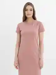 Пудровый платье летнее удлинённое, 4 цвета