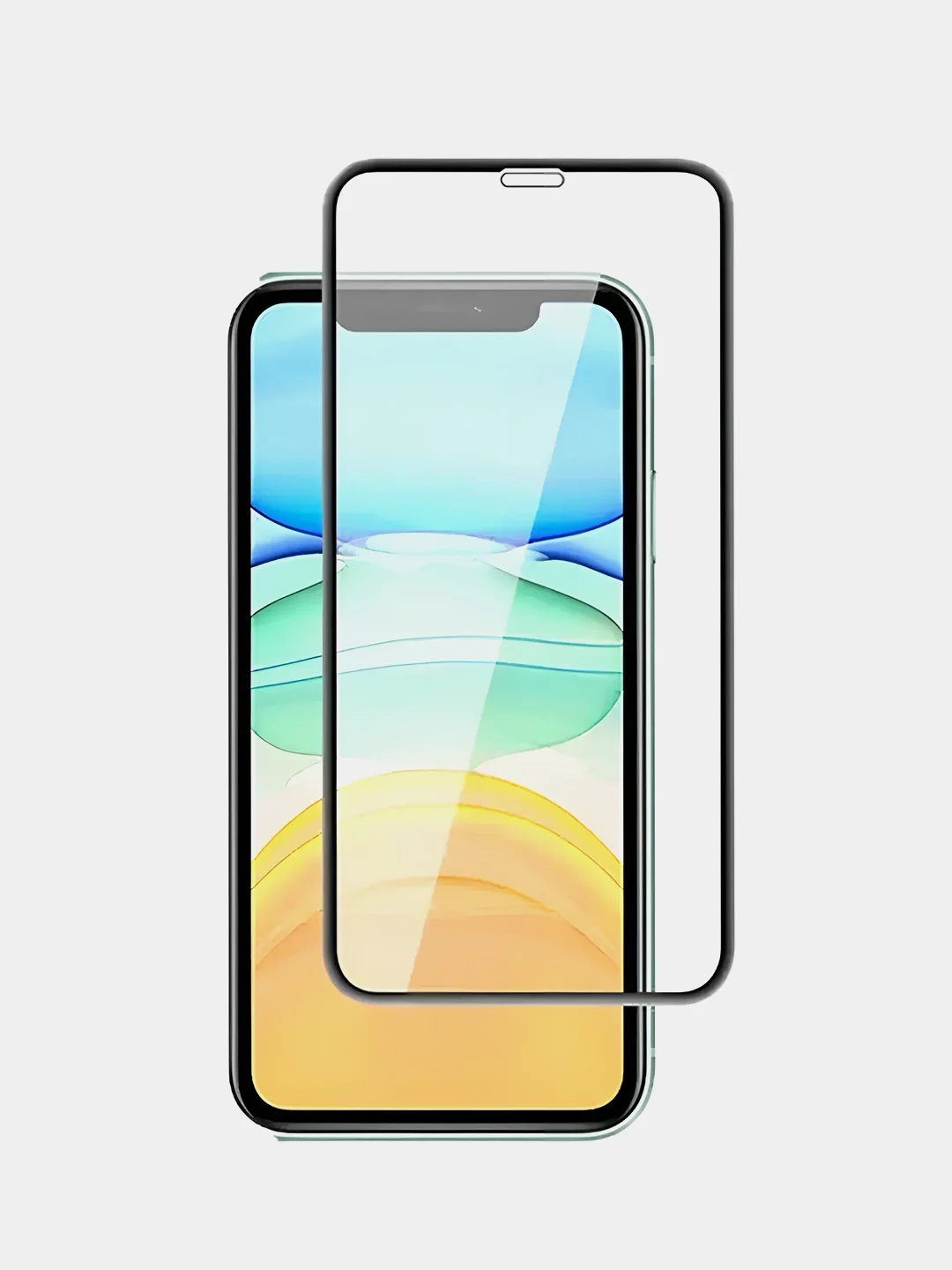 Защитное стекло на iPhone 11, Айфон с черной рамкой