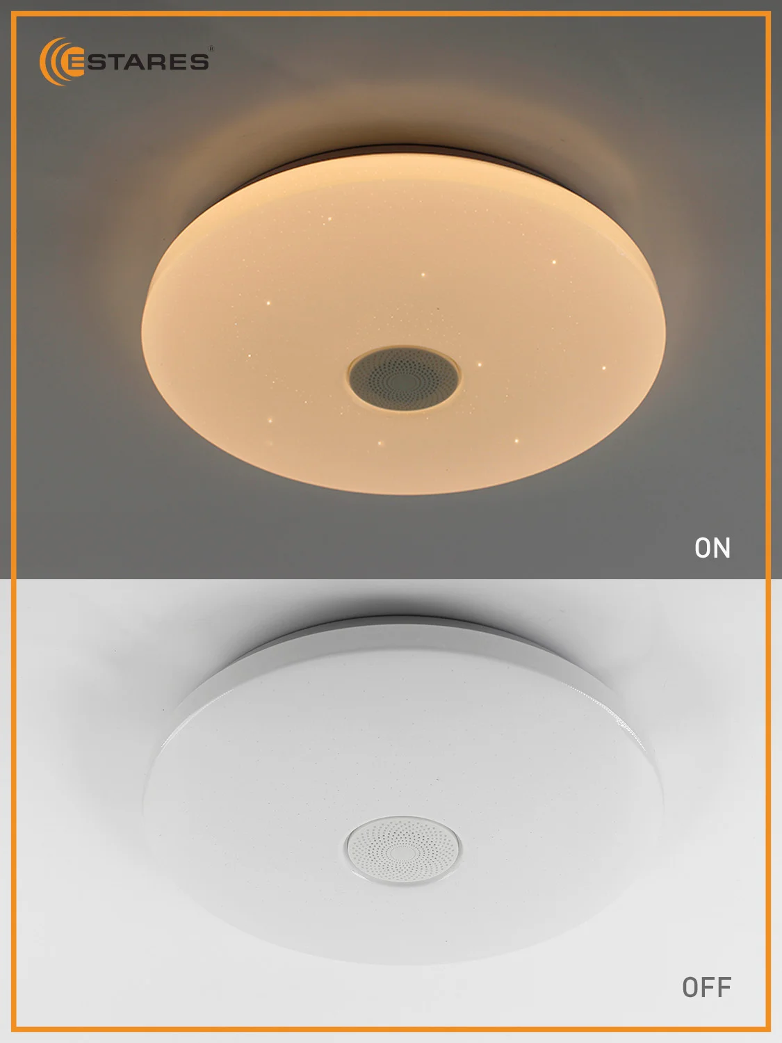 Белый управляемая потолочная светодиодная люстра с пультом Estares A-play 60W RGB муз,до 18 кв.м