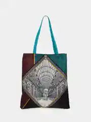 Серый сумка шоппер с печатью