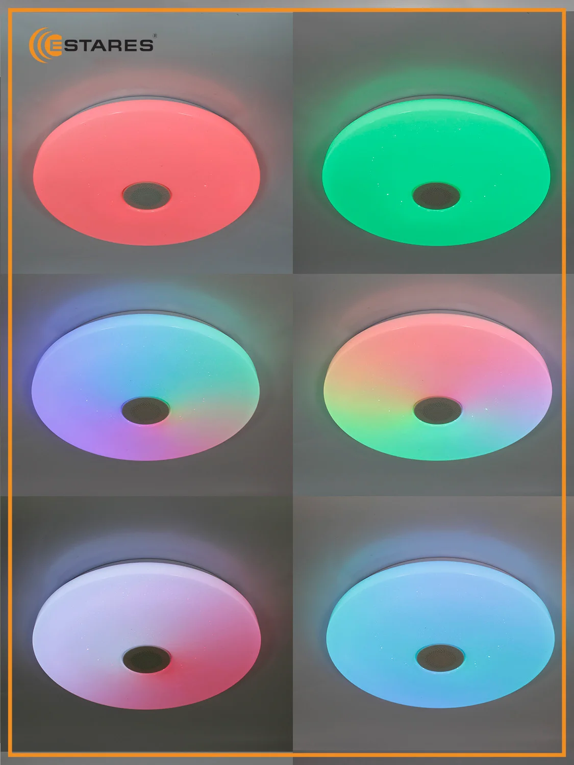 Белый управляемая потолочная светодиодная люстра с пультом Estares A-play40W RGB муз ,до 15 кв.м