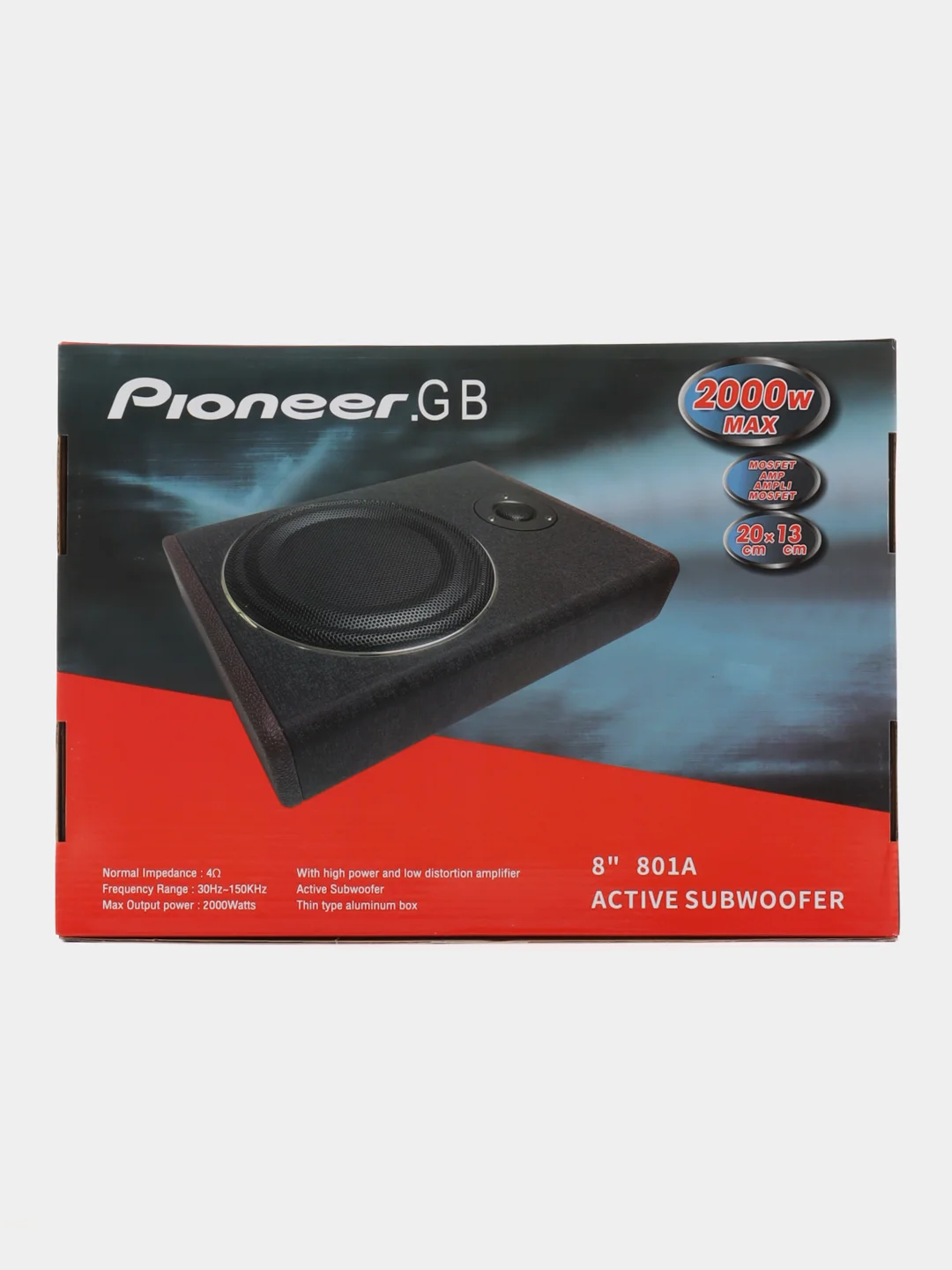 Сабвуфер автомобильный Pioneer.GB, со встроенным усилителем, напольный, под сиденье, 2000W