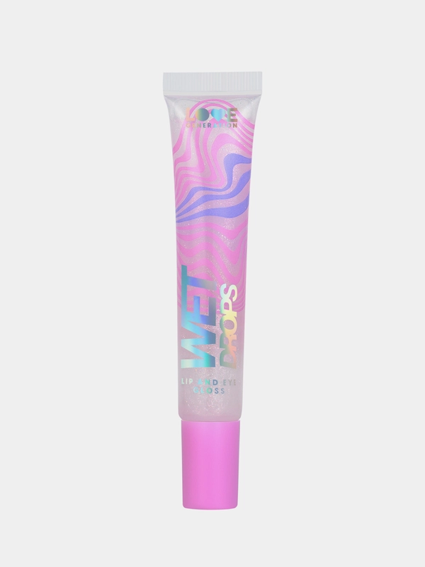 Блеск для глаз и губ Love Generation Wet Drops, 03, прозрачный с сияющими частицами, 12 мл