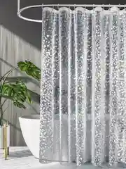 Прозрачный штора для ванной комнаты, 3D, прозрачная шторка, с кольцами, 180 х 180, 180 х 200