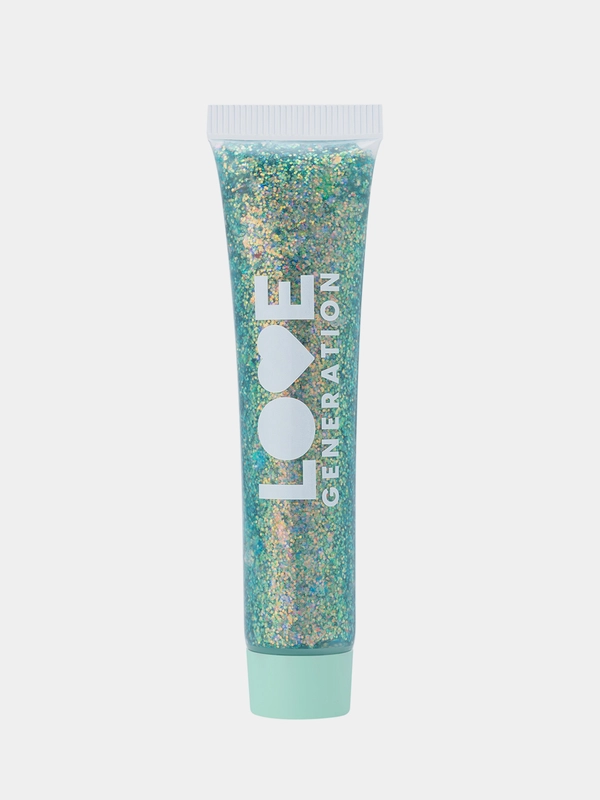 Глиттер-гель для лица Love Generation We love glitter, тон 03, зелено-голубой, 15 мл