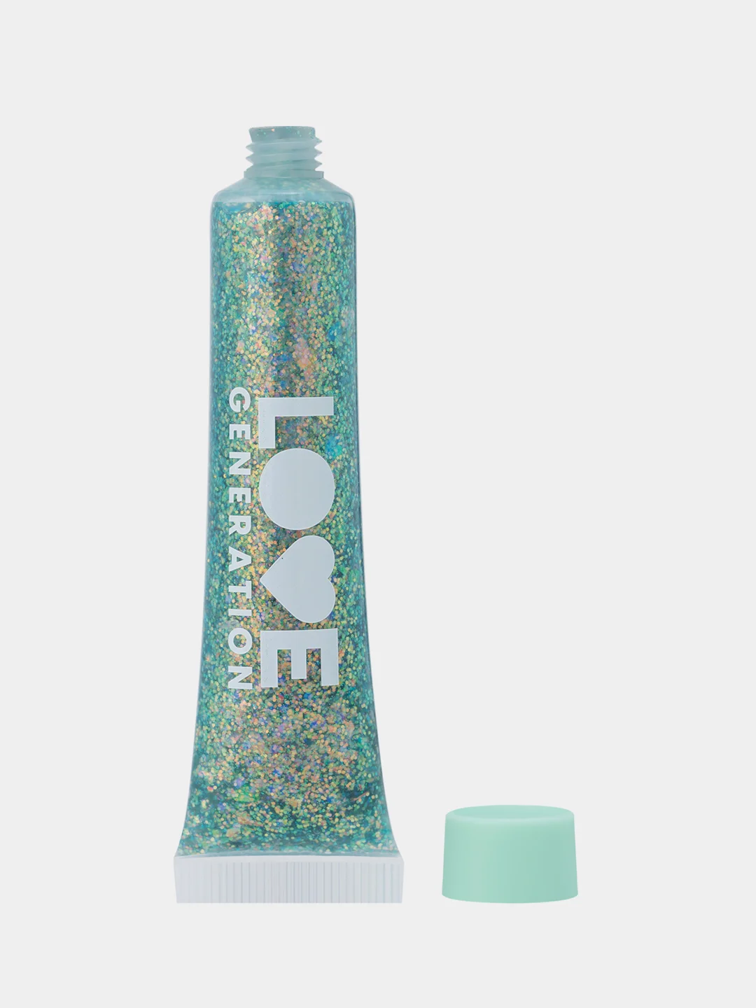 Глиттер-гель для лица Love Generation We love glitter, тон 03, зелено-голубой, 15 мл