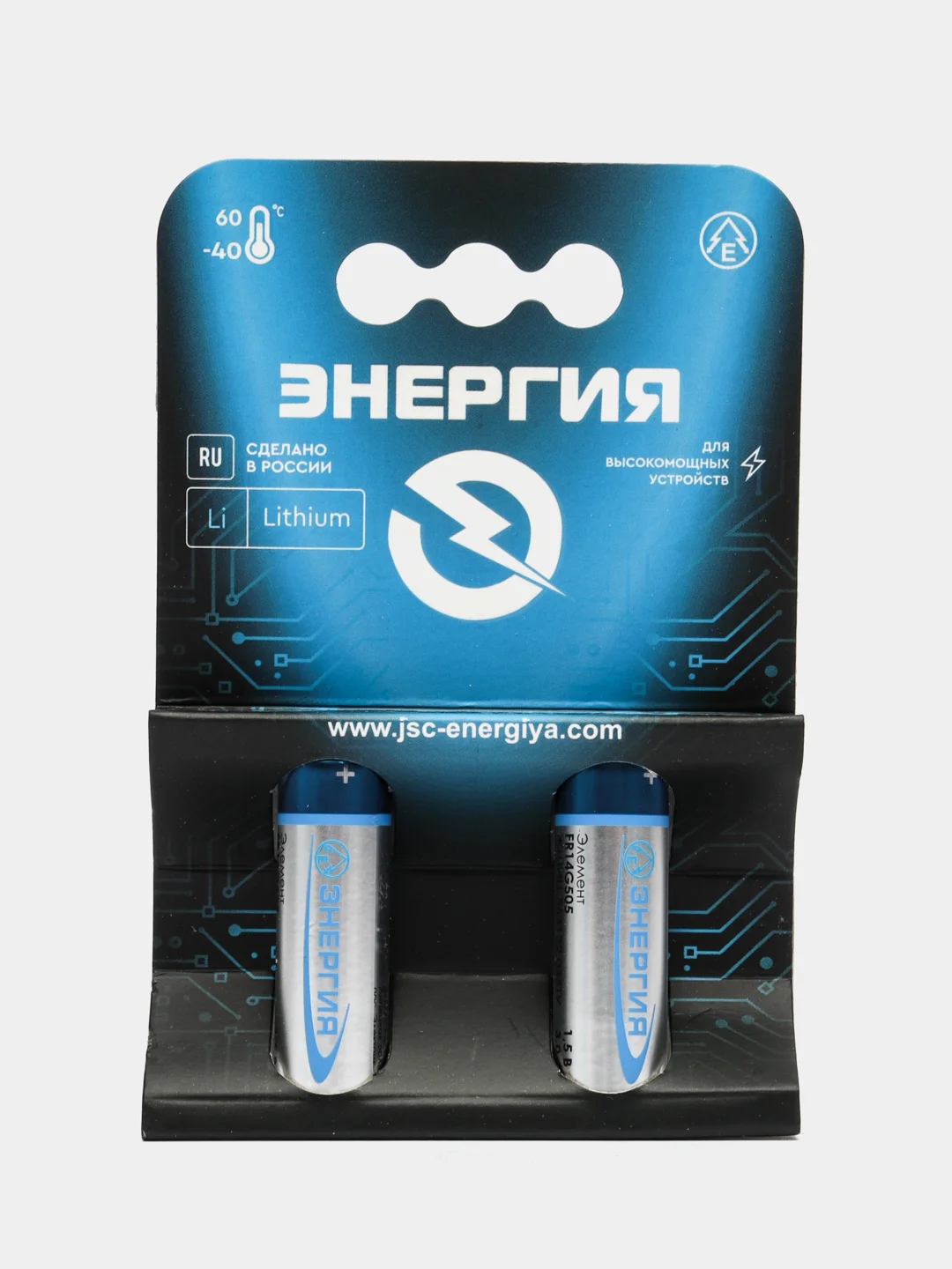 Батарейки литиевые АО Энергия Lithium (АА, FR6, 1.5В) - 2 шт/блистер
