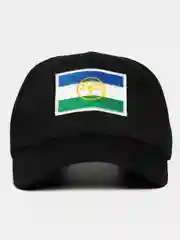 Черный бейсболка с вышивкой флаг Башкортостана, круглый козырек