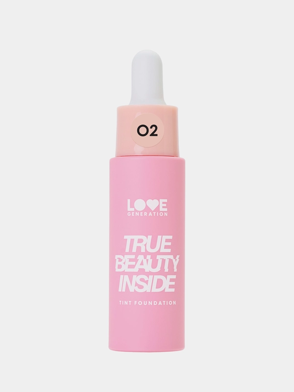 Тональный крем-тинт Love Generation True Beauty inside, тон 02, светлый бежевый, 27 мл