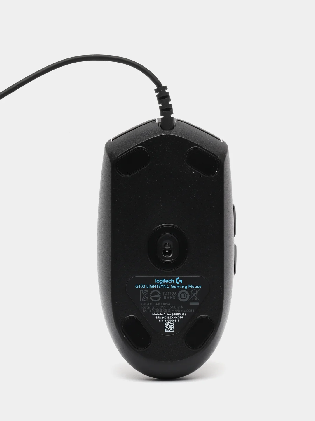Черный мышь игровая компьютерная Logitech G102 Lightsync, провод 2,1 м, оптическая, USB, черный