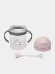 Розовый детская бутылочка поильник - непроливайка с трубочкой и с ручками