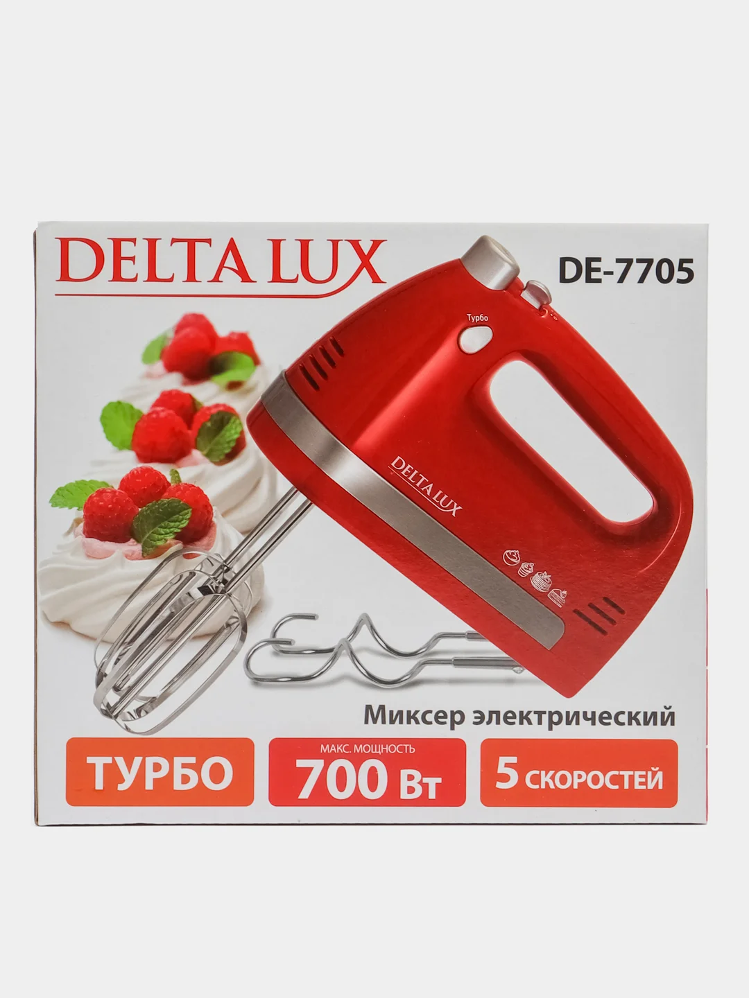 Белый миксер электрический DELTA LUX DE-7705