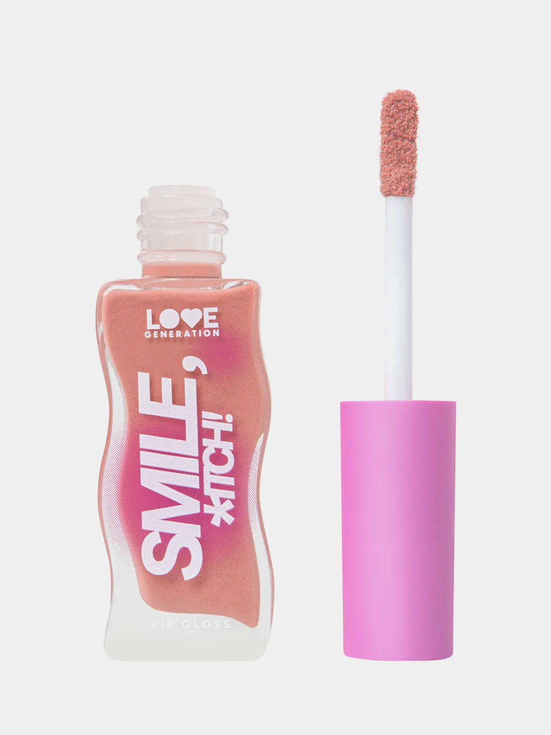 Блеск для губ Love Generation "Smile, *itch!", тон 07, прозрачный с блестками, 10 мл