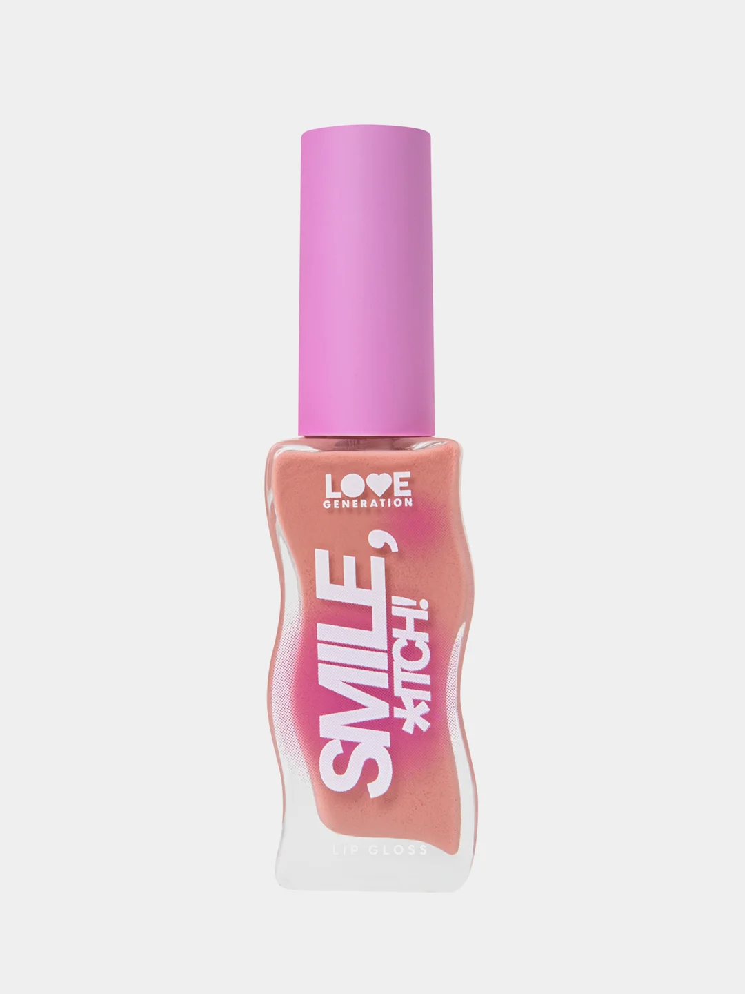 Блеск для губ Love Generation "Smile, *itch!", тон 07, прозрачный с блестками, 10 мл