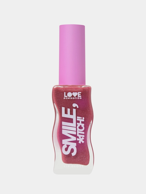 Блеск для губ Love Generation "Smile, *itch!", тон 06, сливовый с сияющими частицами, 10мл