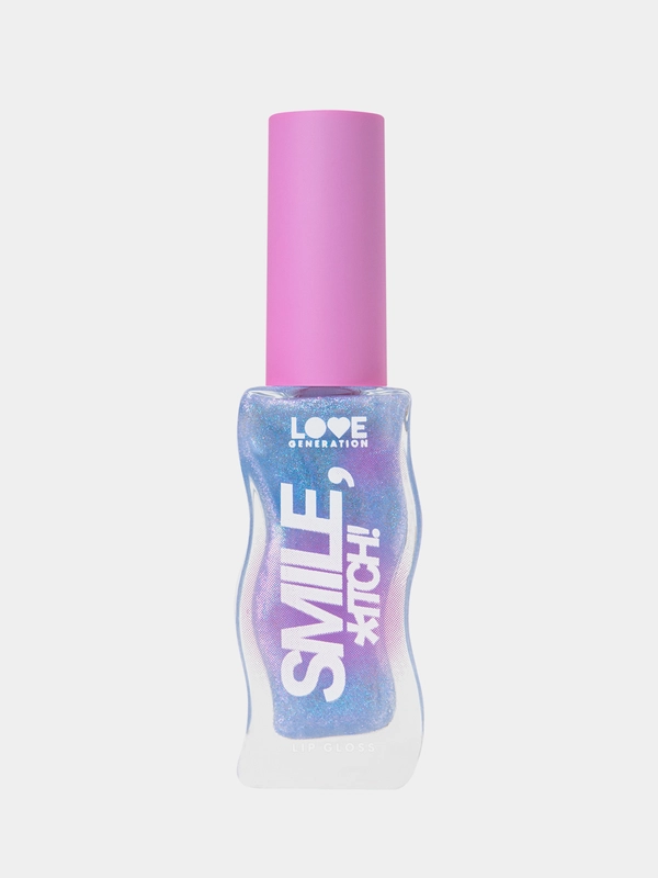 Блеск для губ Love Generation Smile, *itch! тон 08, прозрачный с голубыми частицами, 10 мл