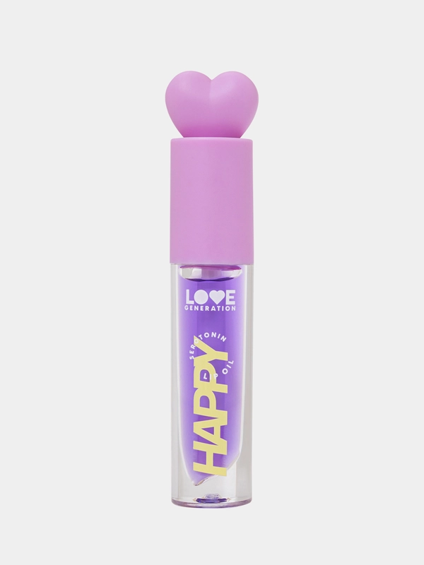 Масло для губ Love Generation Be happy, тон 04, прозрачно-фиолетовый, 2,3 мл