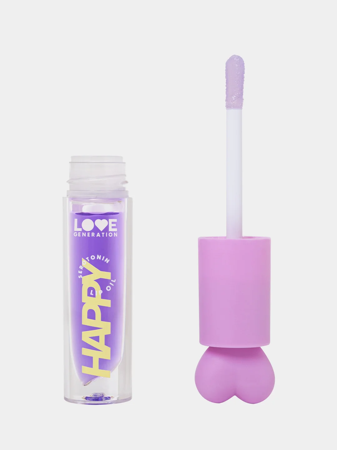 Масло для губ Love Generation Be happy, тон 04, прозрачно-фиолетовый, 2,3 мл