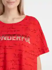 Алый женская футболка/MIKA