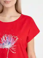 Алый женская футболка/MIKA