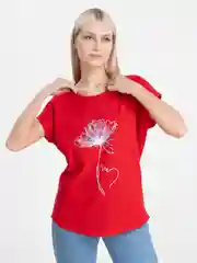 Алый женская футболка/MIKA