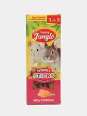 Палочки Happy Jungle для крупных грызунов мед и овощи, ( 3 шт палочки внутри)