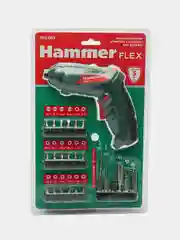 Аккумуляторный шуруповерт Hammer Flex с набором бит/ Аккумуляторная отвертка