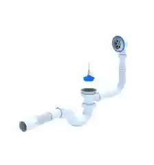 Сифон для ванны АНИ E155  1 1/2"х40, д/ванны, реш. 70мм, с переливом, гофра 40/50