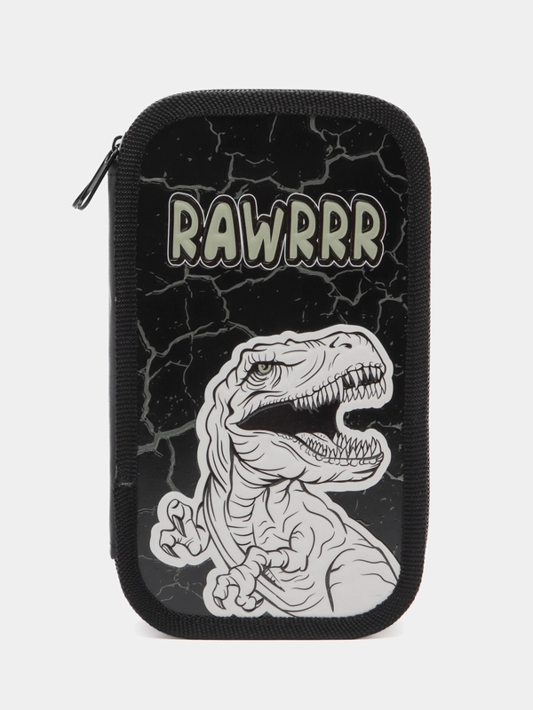 Пенал школьный, 2 отделения, ламинированный картон, 19х11 см, Rawr, Юнландия, 271538