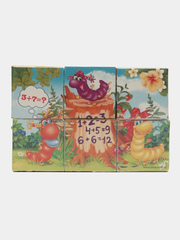 Кубики Зверята, 6 штук (картон)