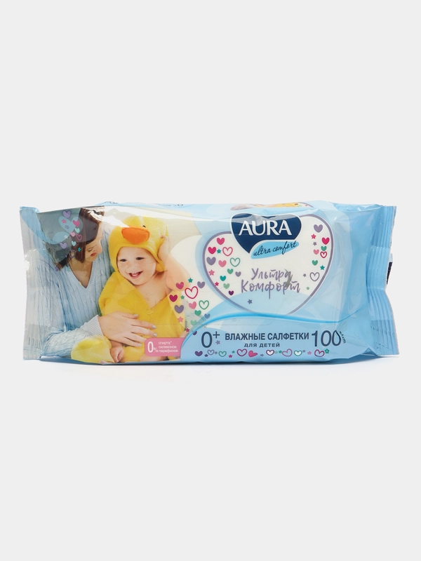 Влажные салфетки Aura Ultra Comfort, детские, 100 шт