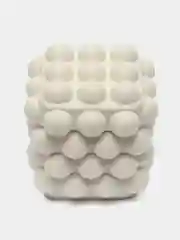 Белый шкатулка из гипса "Bubble" с крышкой