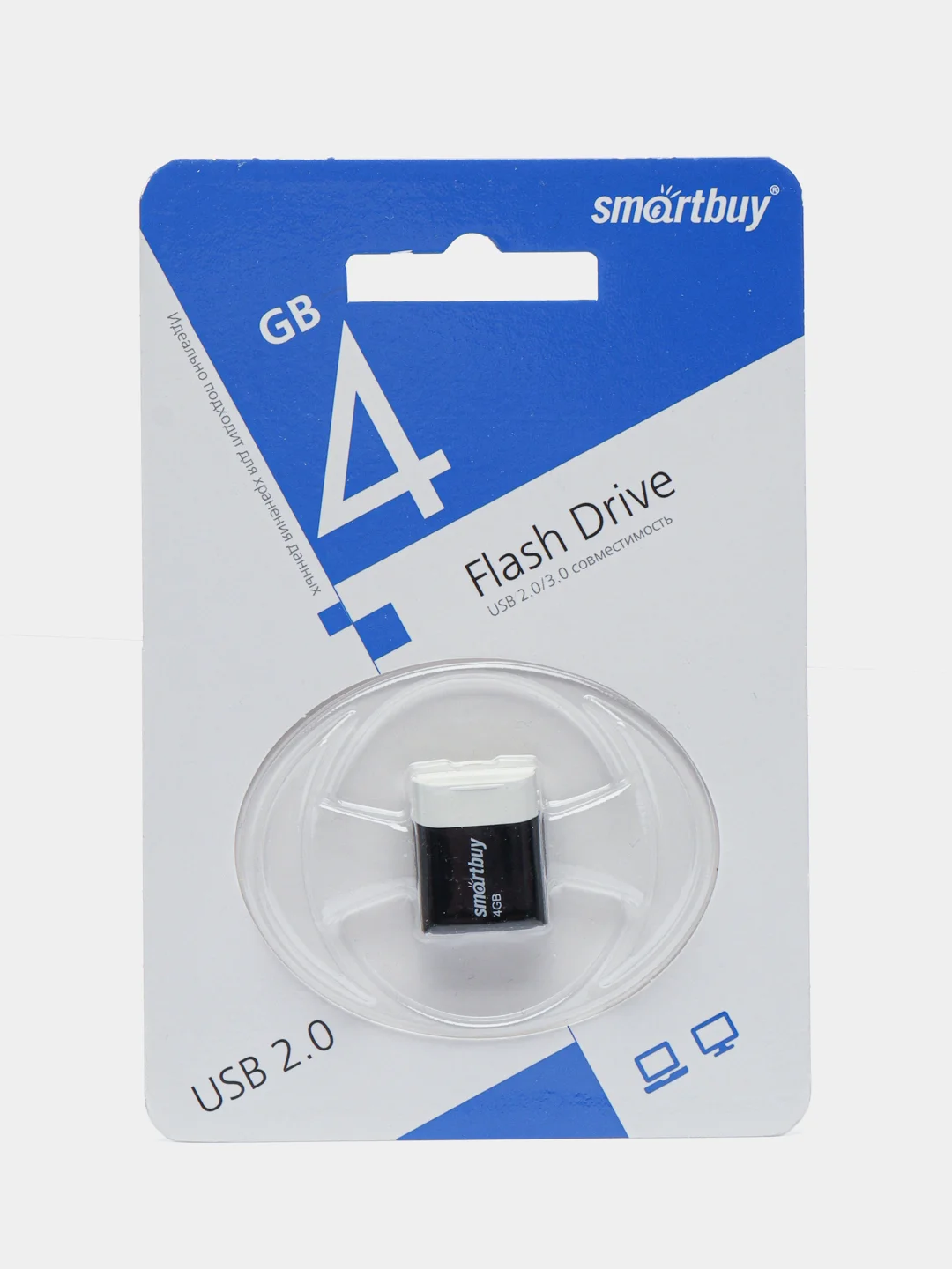 Синий флеш-накопитель 4 Gb SmartBuy LARA