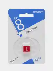 Красный флеш-накопитель USB 2.0 Smartbuy 8GB LARA