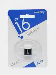 Черный флеш-накопитель USB 2.0 Smartbuy 16GB LARA