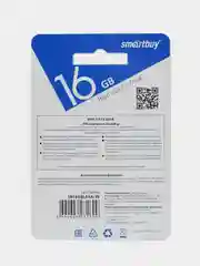 Белый флеш-накопитель USB 2.0 Smartbuy 16GB LARA