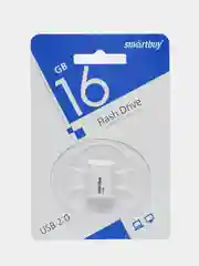 Белый флеш-накопитель USB 2.0 Smartbuy 16GB LARA